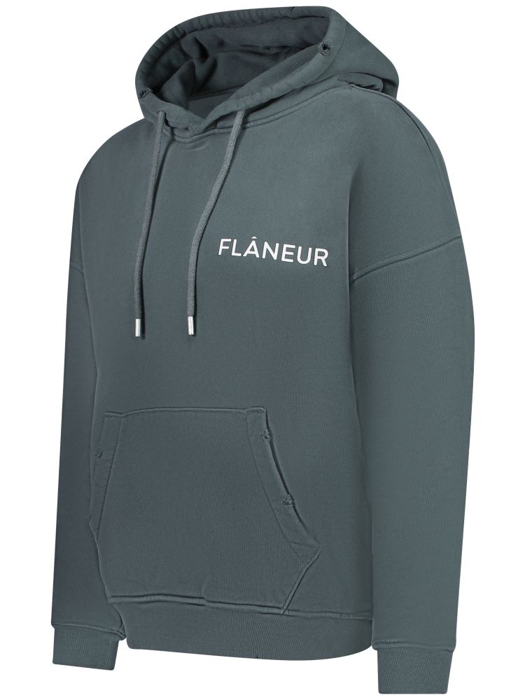 Flaneur F15006 WASHED HOODIE BLACK